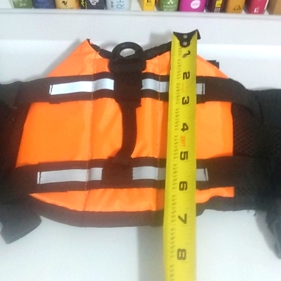 SMALL PET DOG LIFE JACKET SECURITY VEST ORANGE BLACK SIZE XXS NWT - Picture 9 of 9